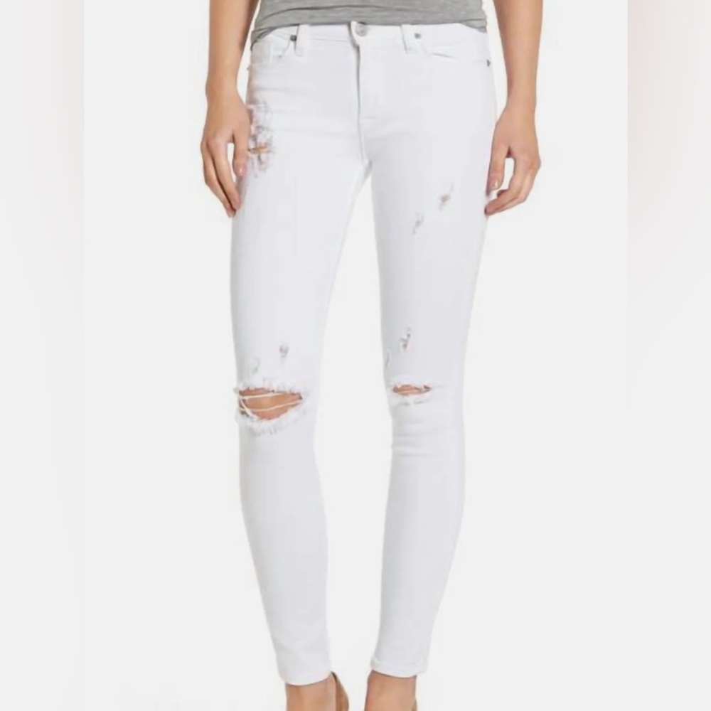 Hudson White Midrise Nico Super Skinny Jeans. Women’s Size 24.